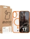 Etui z pierścieniem magnetycznym Bizon Case MatteO do Apple iPhone 17 przydymione-pomarańczowe