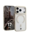 Etui z pierścieniem magnetycznym Bizon Case MatteO do Apple iPhone 17 Pro przydymione-beżowe