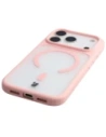 Etui z pierścieniem magnetycznym Bizon Case MatteO do Apple iPhone 17 Pro przydymione-jasnoróżowe