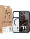 Etui z pierścieniem magnetycznym Bizon Case MatteO do Apple iPhone 17 Pro przydymione-granatowe
