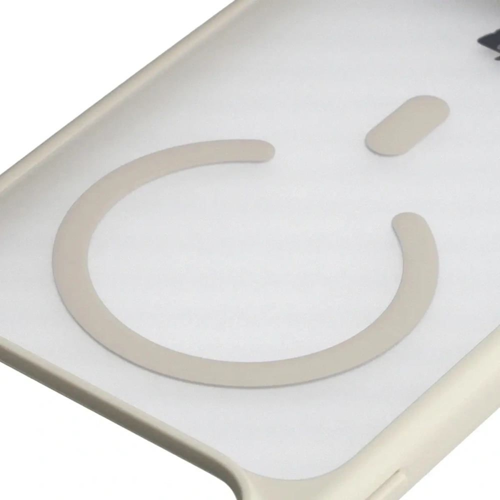 Etui z pierścieniem magnetycznym Bizon Case MatteO do Apple iPhone 17 Pro Max przydymione-beżowe