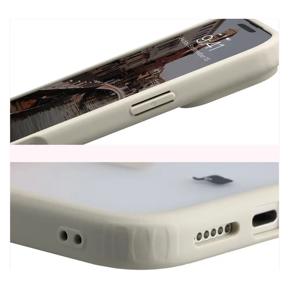Etui z pierścieniem magnetycznym Bizon Case MatteO do Apple iPhone 17 Pro Max przydymione-beżowe