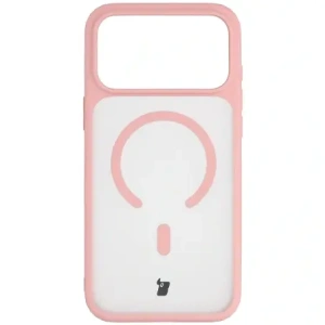 Etui z pierścieniem magnetycznym Bizon Case MatteO do Apple iPhone 17 Pro Max przydymione-jasnoróżowe
