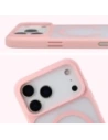 Etui z pierścieniem magnetycznym Bizon Case MatteO do Apple iPhone 17 Pro Max przydymione-jasnoróżowe