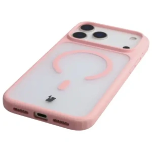 Etui z pierścieniem magnetycznym Bizon Case MatteO do Apple iPhone 17 Pro Max przydymione-jasnoróżowe