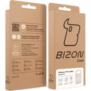 Etui z pierścieniem magnetycznym Bizon Case MatteO do Apple iPhone 17 Pro Max przydymione-jasnoróżowe