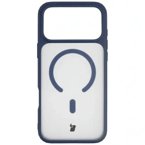 Etui z pierścieniem magnetycznym Bizon Case MatteO do Apple iPhone 17 Pro Max przydymione-granatowe