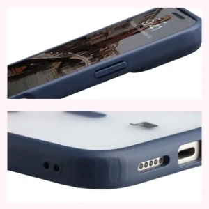 Etui z pierścieniem magnetycznym Bizon Case MatteO do Apple iPhone 17 Pro Max przydymione-granatowe