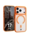 Etui z pierścieniem magnetycznym Bizon Case MatteO do Apple iPhone 17 Pro przydymione-pomarańczowe