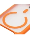 Etui z pierścieniem magnetycznym Bizon Case MatteO do Apple iPhone 17 Pro przydymione-pomarańczowe