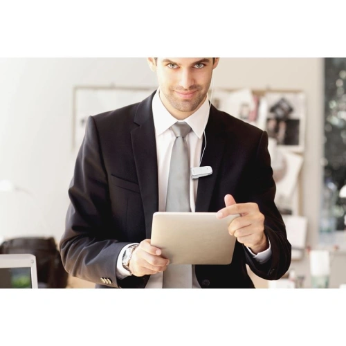 Wysuwana słuchawka Bluetooth PURO Pod Rollup z klipsem (biały)