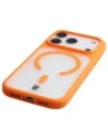 Etui z pierścieniem magnetycznym Bizon Case MatteO do Apple iPhone 17 Pro przydymione-pomarańczowe