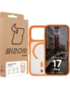 Etui z pierścieniem magnetycznym Bizon Case MatteO do Apple iPhone 17 Pro przydymione-pomarańczowe