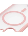Etui z pierścieniem magnetycznym Bizon Case MatteO do Apple iPhone 17 przydymione-jasnoróżowe