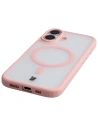 Etui z pierścieniem magnetycznym Bizon Case MatteO do Apple iPhone 17 przydymione-jasnoróżowe