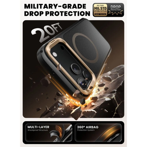 Etui Supcase IBLSN Ares Flip Mag MagSafe do Apple iPhone 17 Pro Desert Gold