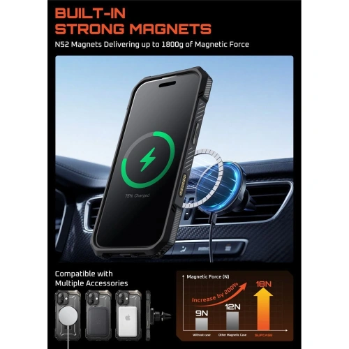 Etui Supcase Unicorn Beetle Grip Mag MagSafe do Apple iPhone 17 Black