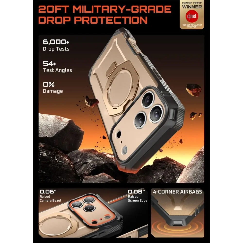 Etui Supcase Unicorn Beetle Grip Pro Mag MagSafe do Apple iPhone 17 Pro Desert Gold