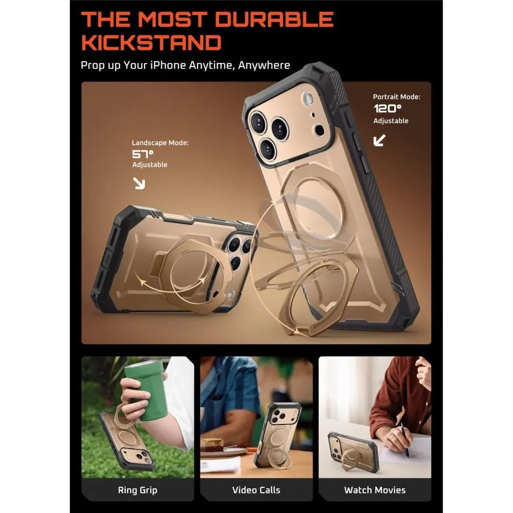 Etui Supcase Unicorn Beetle Grip Pro Mag MagSafe do Apple iPhone 17 Pro Desert Gold