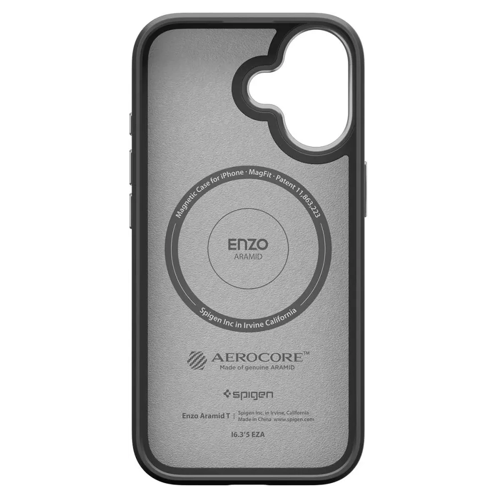 Etui Spigen Enzo Aramid T Mag MagSafe do Apple iPhone 17 Black/silver