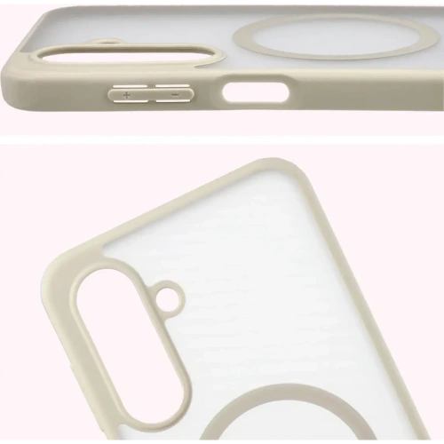 Etui z pierścieniem magnetycznym Bizon Case MatteO do Samsung Galaxy A17 5G przydymione-beżowe