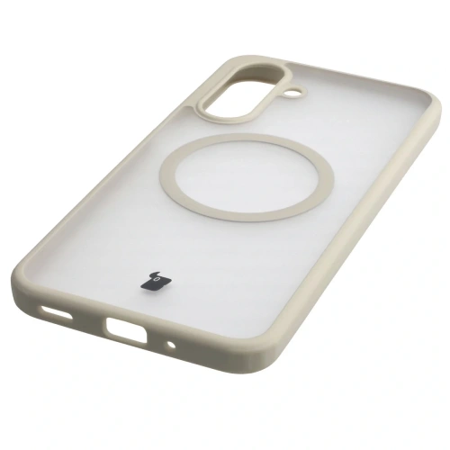 Etui z pierścieniem magnetycznym Bizon Case MatteO do Samsung Galaxy A17 5G przydymione-beżowe