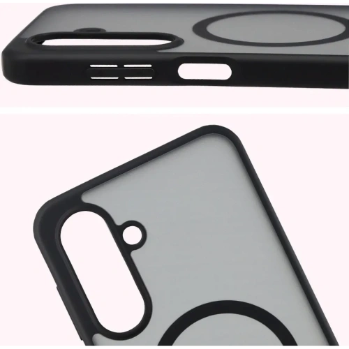 Etui z pierścieniem magnetycznym Bizon Case MatteO do Samsung Galaxy A17 5G przydymione-czarne