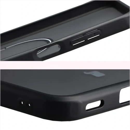 Etui z pierścieniem magnetycznym Bizon Case MatteO do Samsung Galaxy A17 5G przydymione-czarne