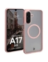 Etui z pierścieniem magnetycznym Bizon Case MatteO do Samsung Galaxy A17 5G przydymione-jasnoróżowe