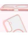 Etui z pierścieniem magnetycznym Bizon Case MatteO do Samsung Galaxy A17 5G przydymione-jasnoróżowe