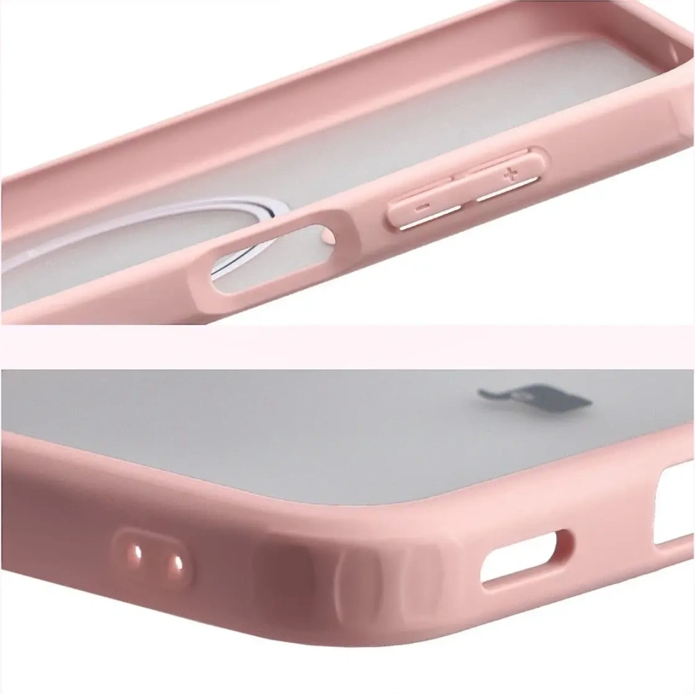 Etui z pierścieniem magnetycznym Bizon Case MatteO do Samsung Galaxy A17 5G przydymione-jasnoróżowe