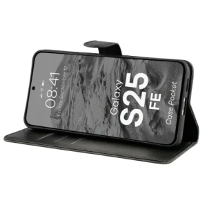 Etui z klapką Bizon Case Pocket do Samsung Galaxy S25 FE czarne