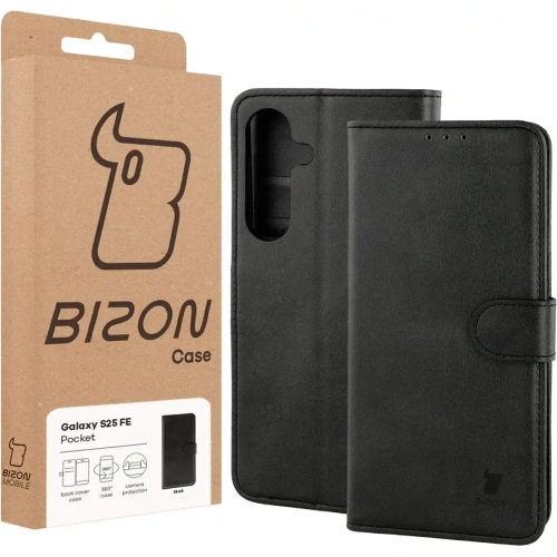 Etui z klapką Bizon Case Pocket do Samsung Galaxy S25 FE czarne
