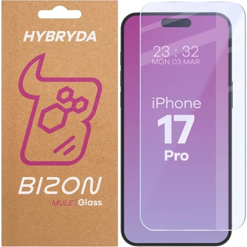 Elastyczne szkło hybrydowe Bizon Glass Mule do Apple iPhone 17 Pro