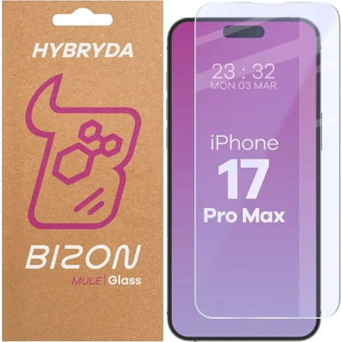 Elastyczne szkło hybrydowe Bizon Glass Mule do Apple iPhone 17 Pro Max