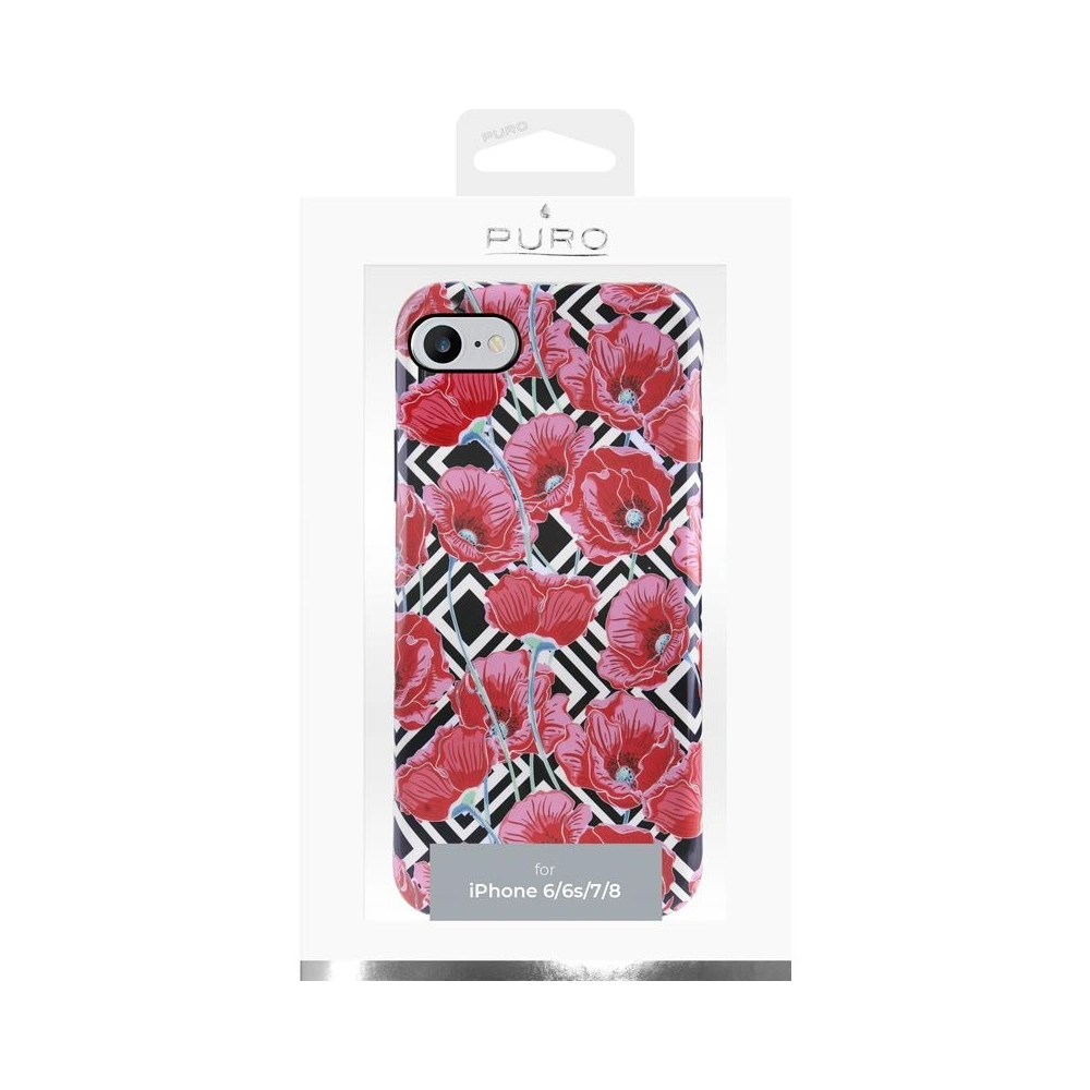 Hurtownia GSM - Etui PURO Glam Geo Flowers Apple iPhone SE 2022/SE 2020/8/7/6s (Červené máky) - PUR046RED - {ean13} - Hurt