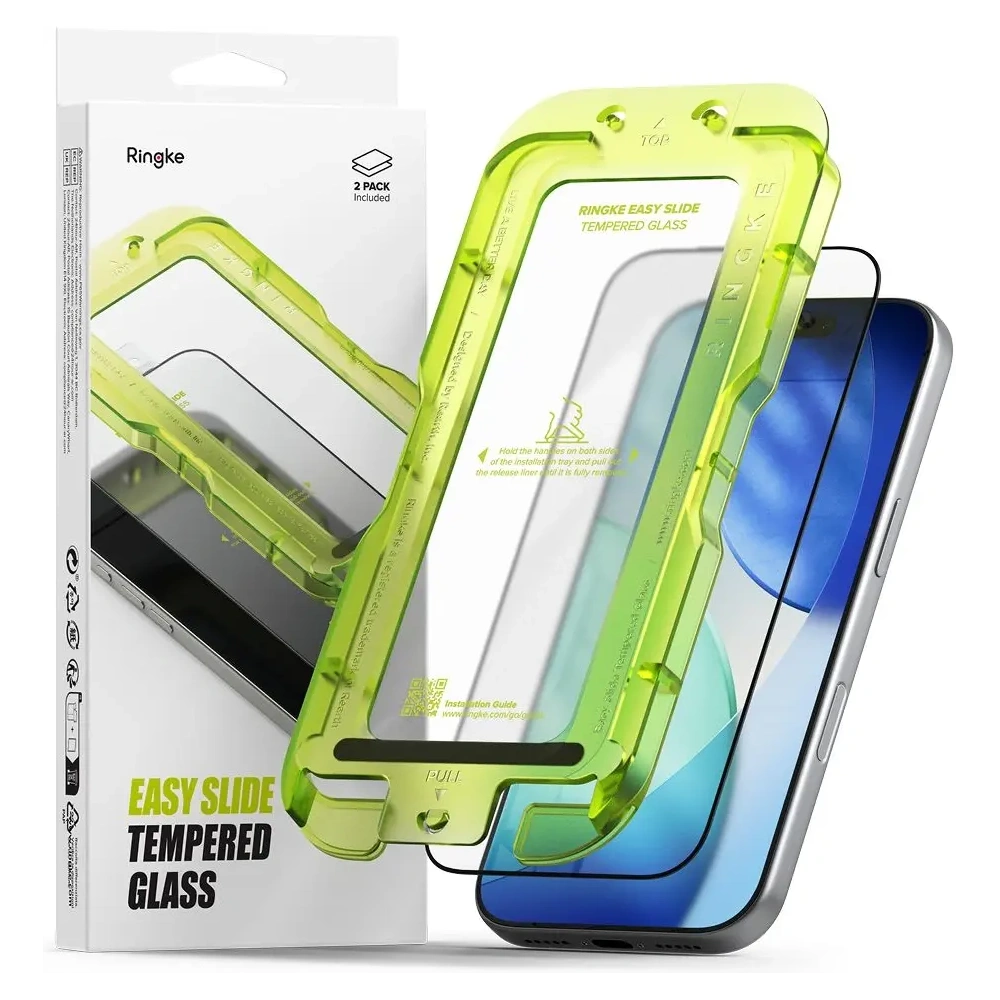 Szkło hartowane Ringke Easy Slide do Apple iPhone 17 Pro Black [2 PACK]