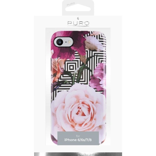 Etui PURO Glam Geo Flowers Apple iPhone SE 2022/SE 2020/8/7/6s (Pink Peonies)