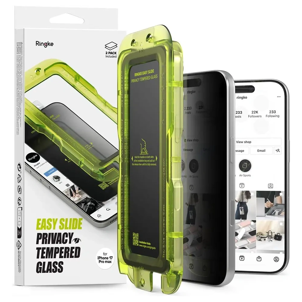 Szkło prywatyzujące Ringke Easy Slide do Apple iPhone 17 Pro Privacy [2 PACK]