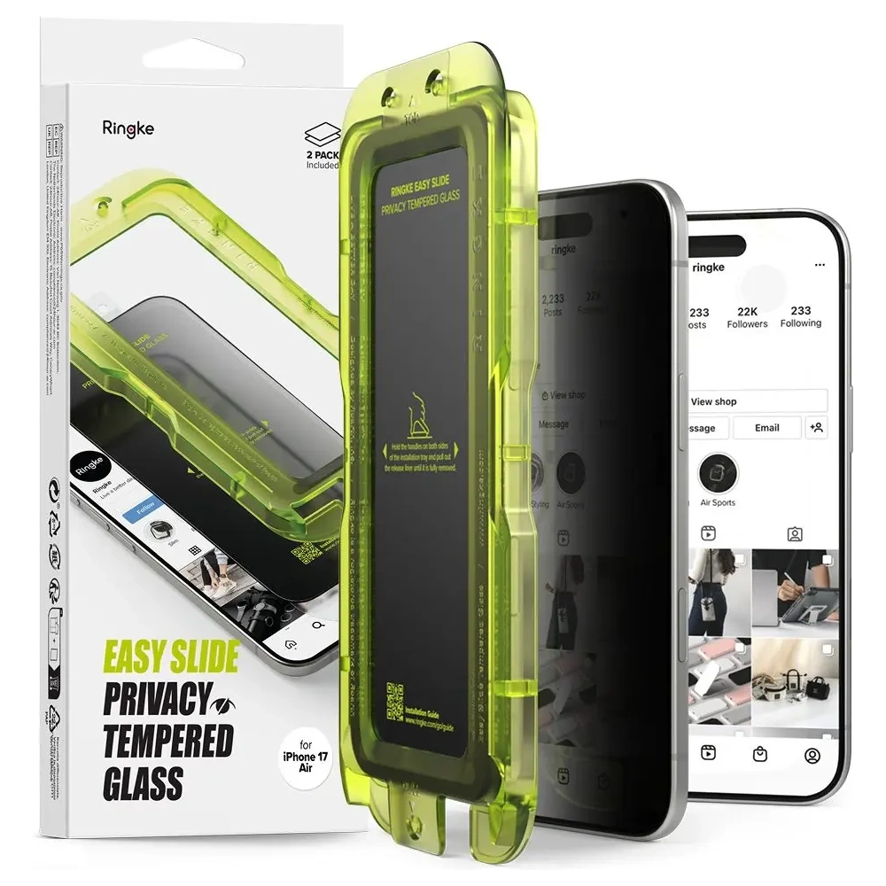 Szkło prywatyzujące Ringke Easy Slide do Apple iPhone 17 Air Privacy [2 PACK]