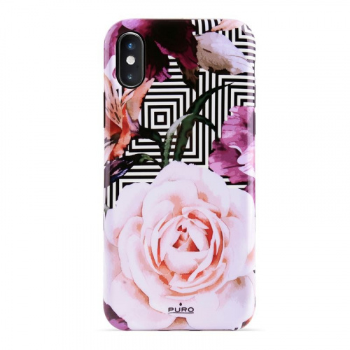 Puro Distributor - 8033830276675 - PUR049PNK - PURO Glam Geo Flowers Apple iPhone XS Max (Pink Peonies) - B2B homescreen