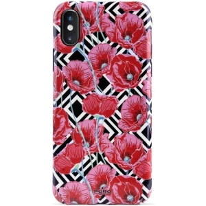 Hurtownia GSM - Etui PURO Glam Geo Flowers Apple iPhone XS/X (Red Poppies) - PUR050RED - {ean13} - Hurt