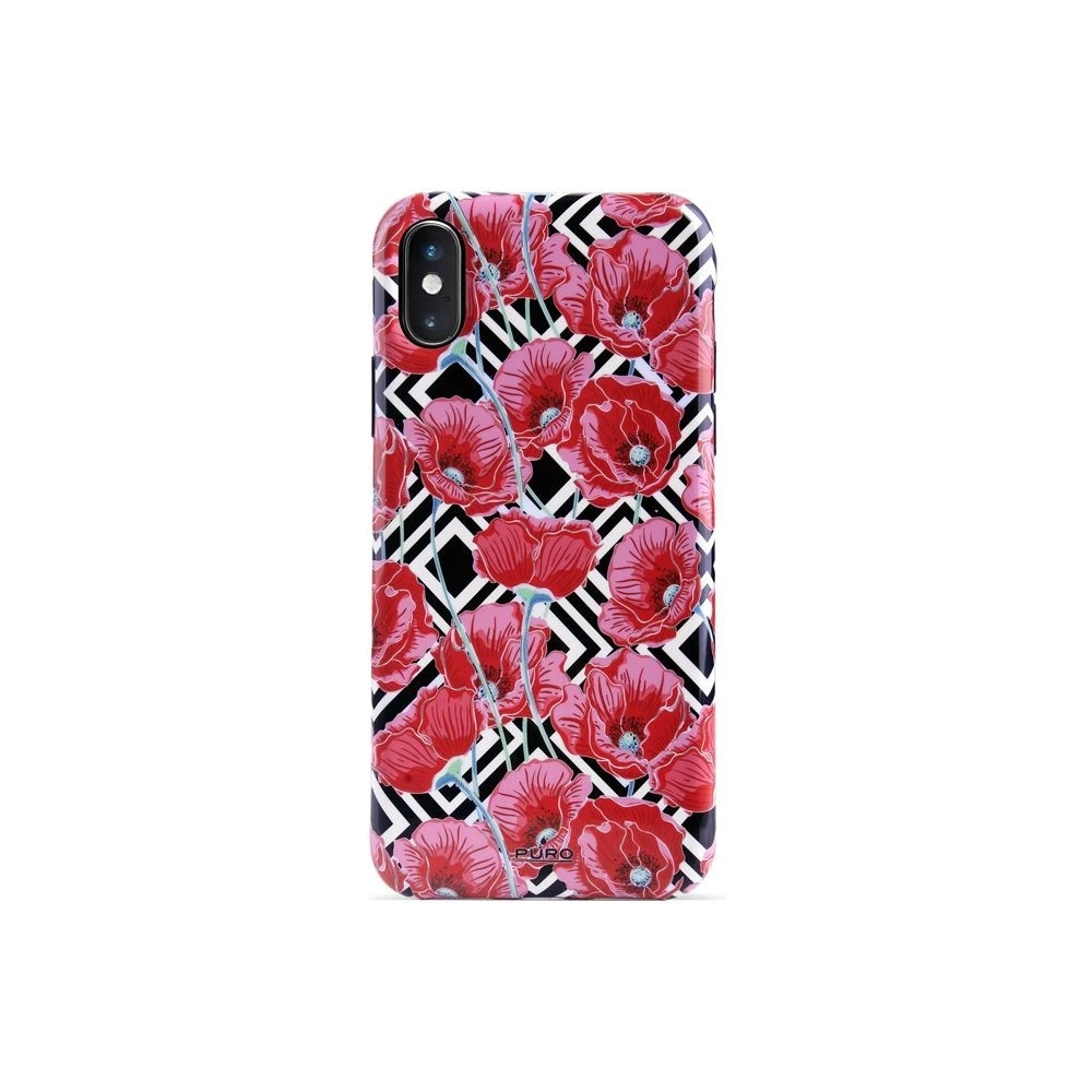 Wholesale PURO Glam Geo Flowers Apple iPhone XS/X (Red Poppies) - PUR050RED - {ean13} - Hurt
