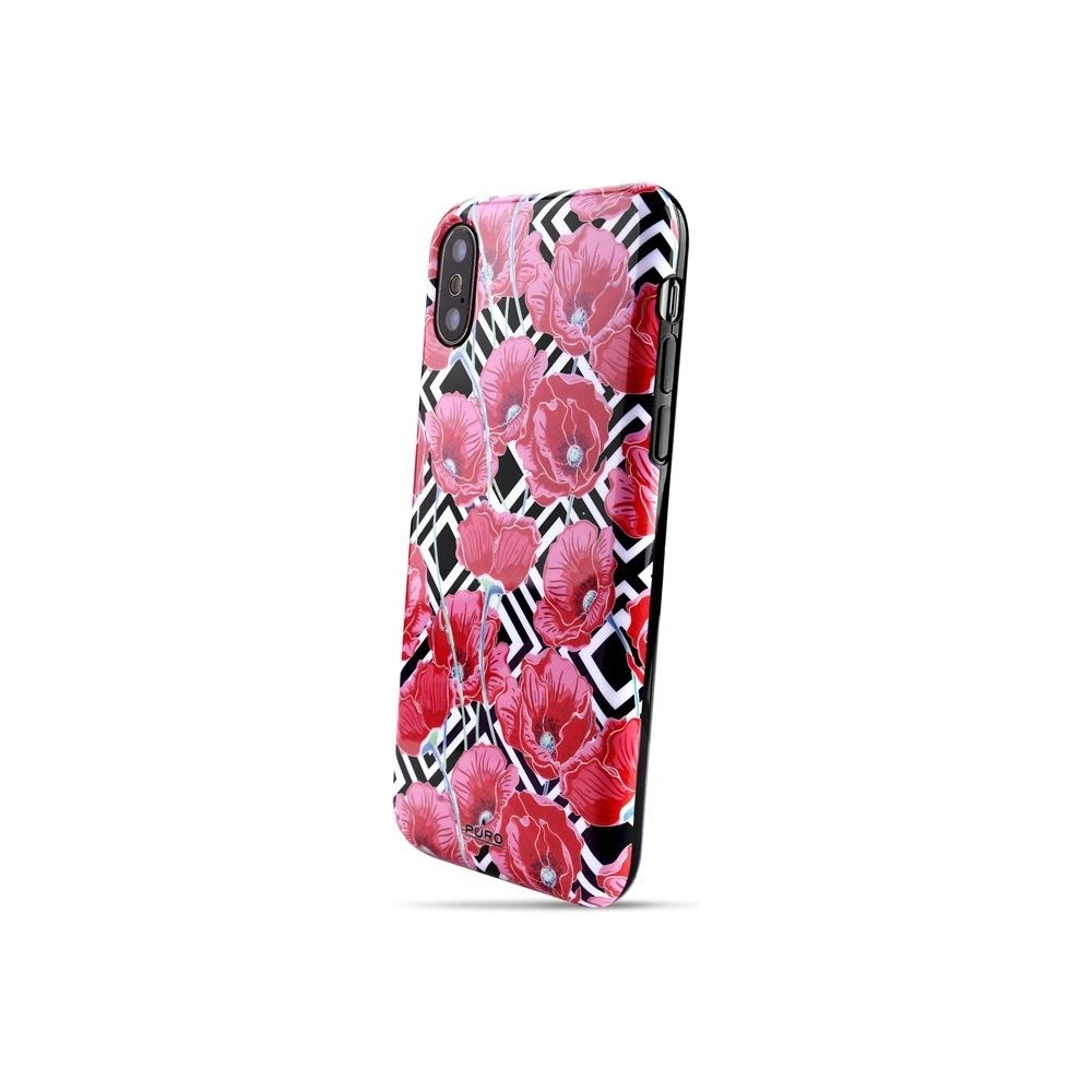 Wholesale PURO Glam Geo Flowers Apple iPhone XS/X (Red Poppies) - PUR050RED - {ean13} - Hurt