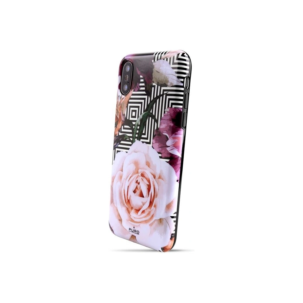 Hurtownia GSM - Etui PURO Glam Geo Flowers Apple iPhone XS/X (Růžové pivoňky) - PUR051PNK - {ean13} - Hurt