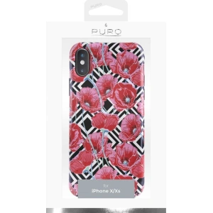 Hurtownia GSM - Etui PURO Glam Geo Flowers Apple iPhone XS/X (Red Poppies) - PUR050RED - {ean13} - Hurt