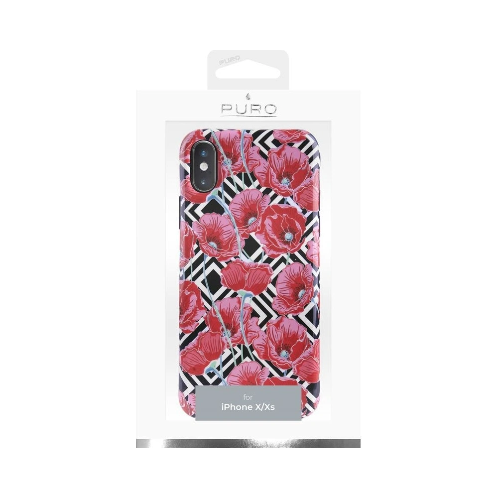Wholesale PURO Glam Geo Flowers Apple iPhone XS/X (Red Poppies) - PUR050RED - {ean13} - Hurt