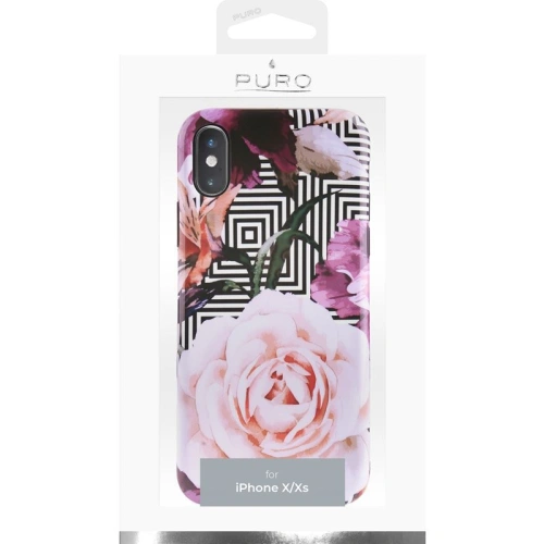 Etui PURO Glam Geo Flowers Apple iPhone XS/X (Pink Peonies)