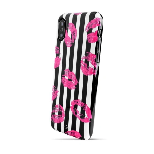 Etui PURO Glam Miami Stripes Apple iPhone XS/X (Kiss)