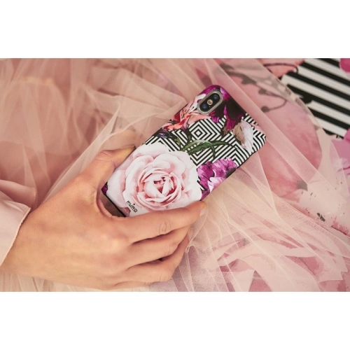 Etui PURO Glam Geo Flowers Apple iPhone XS/X (Pink Peonies)